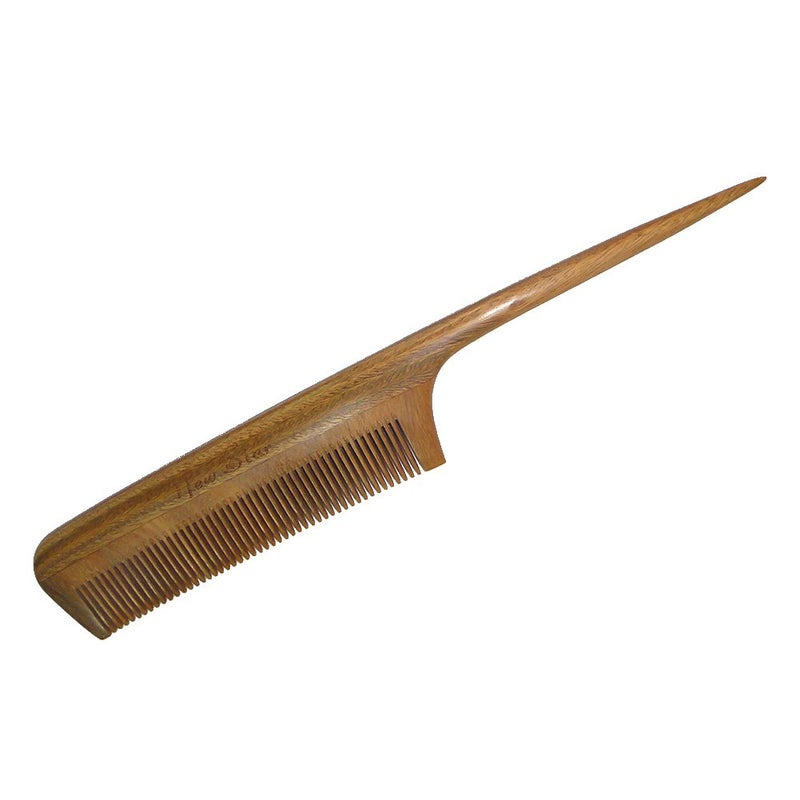 new star tattoo Fine Tooth Comb,New Star Anti-Static Green Sandalwood Rat Tail Comb with Thin and Long Handle - Image 2